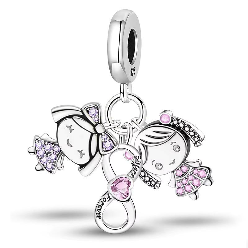 Sisters Forever 925 sterling silver charm