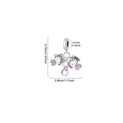 Sisters Pandora Charm | Forever Infinity Heart | Pink Purple Dangle | BFF Gift | Sibling Jewelry