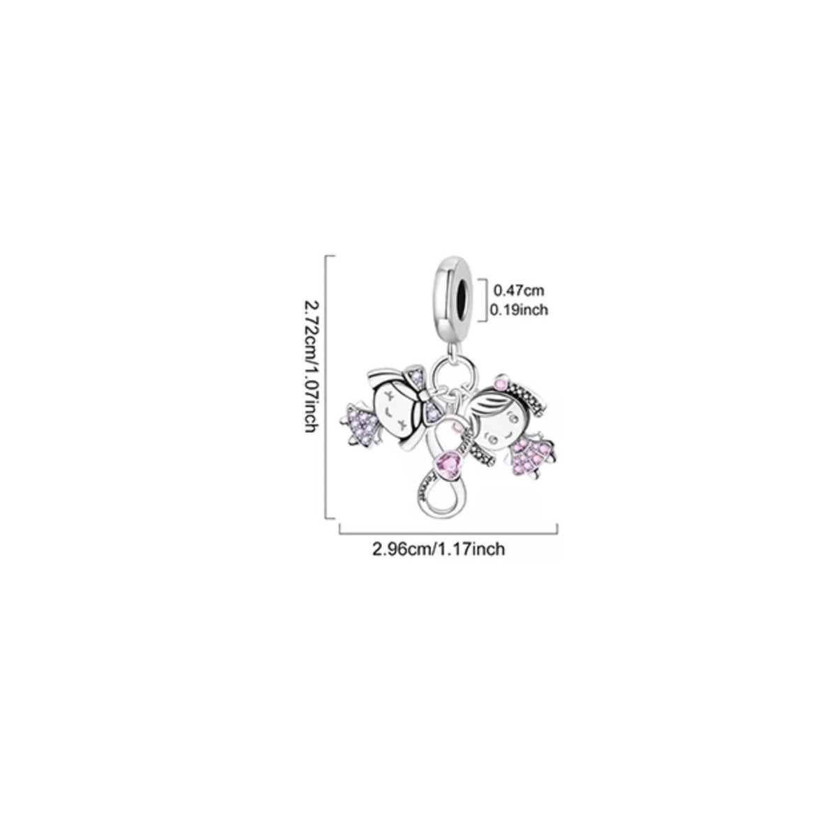 Sisters Forever sterling silver charm view 6