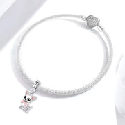 Chihuahua Pandora Charm | Pink Bow Puppy Dangle | Silver Dog Pet Lover Gift