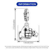 Dad Pandora Charm | Father Son Hand Fist Bump | Silver Family Dangle | New Baby Gift