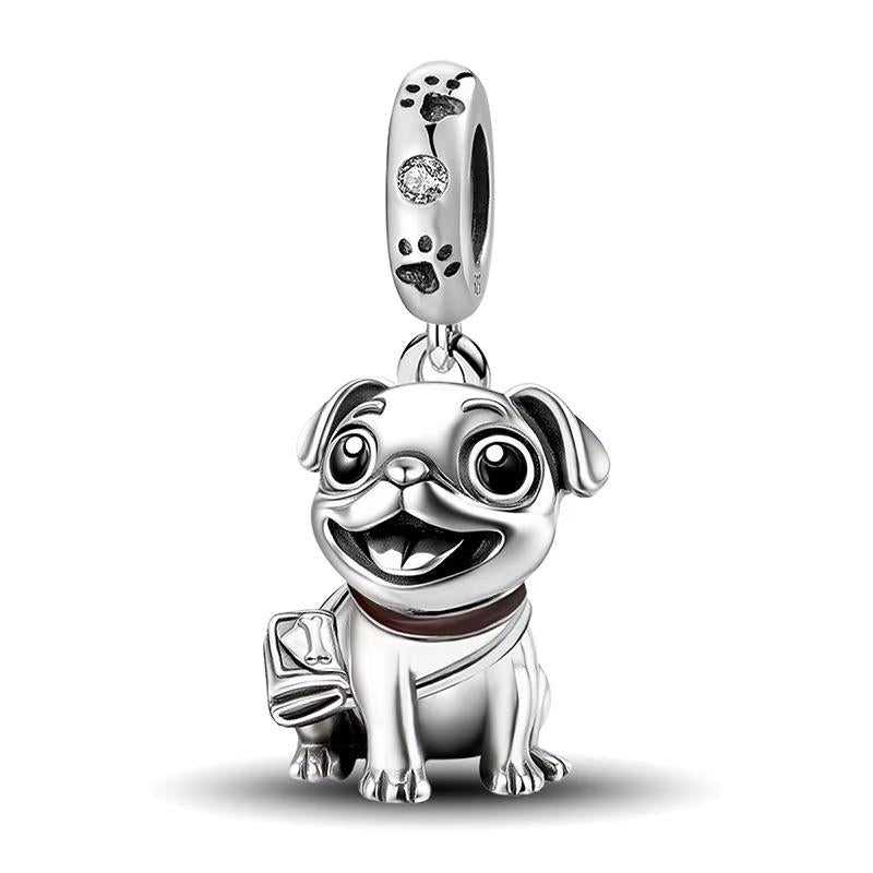 Pug Dog 925 sterling silver charm