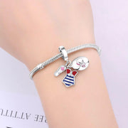 Summer Beach Pandora Charm | Swimsuit Flip Flop Hat Dangle | Nautical Travel Gift