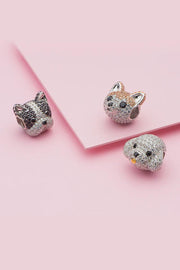 Sparkling Poodle Head Bead Fits Pandora Charm Bracelet Silver Crystal Animal Puppy Pet Gift