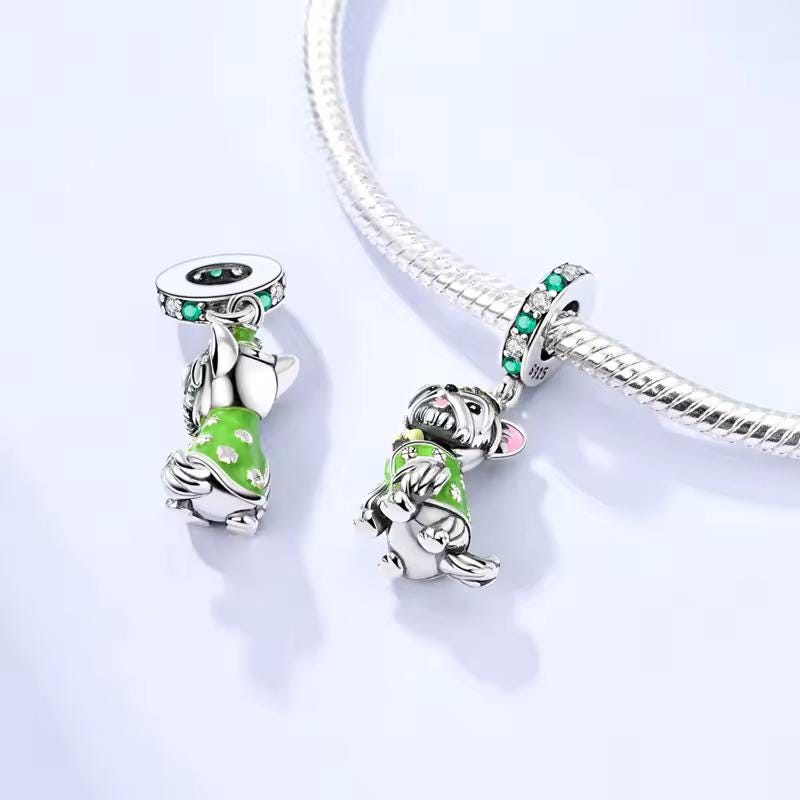 Yorkie Dog charm detail view