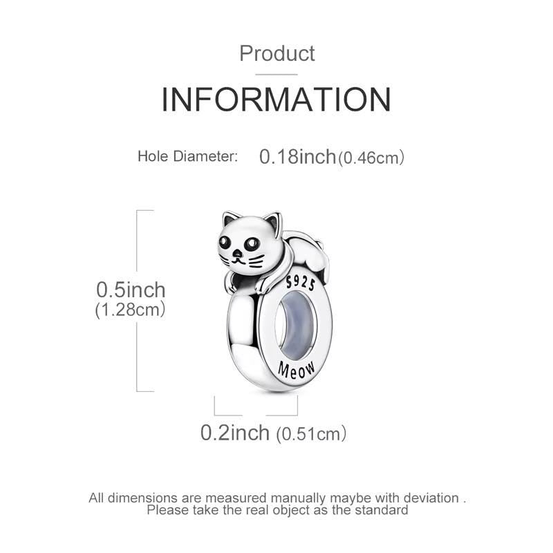 Meow Cat sterling silver charm view 5