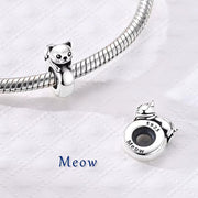 Meow Cat Pandora Charm Stopper | Silicone Grip Bead | Kitten Safety Spacer | Cat Mom Jewelry