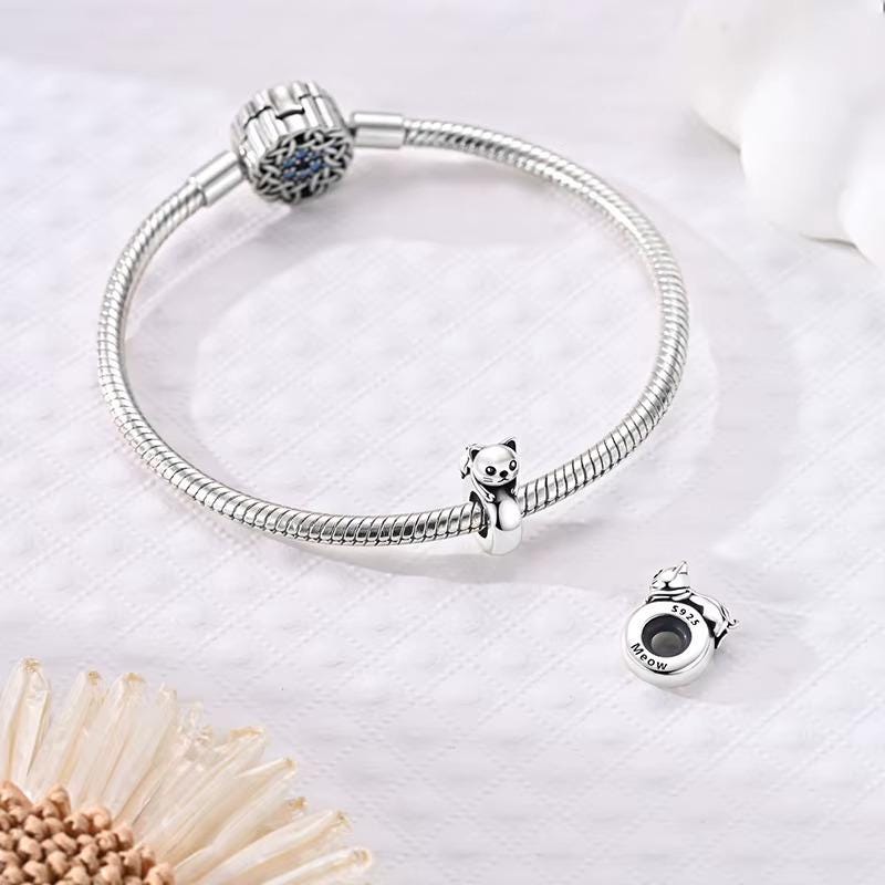 Meow Cat sterling silver charm view 7