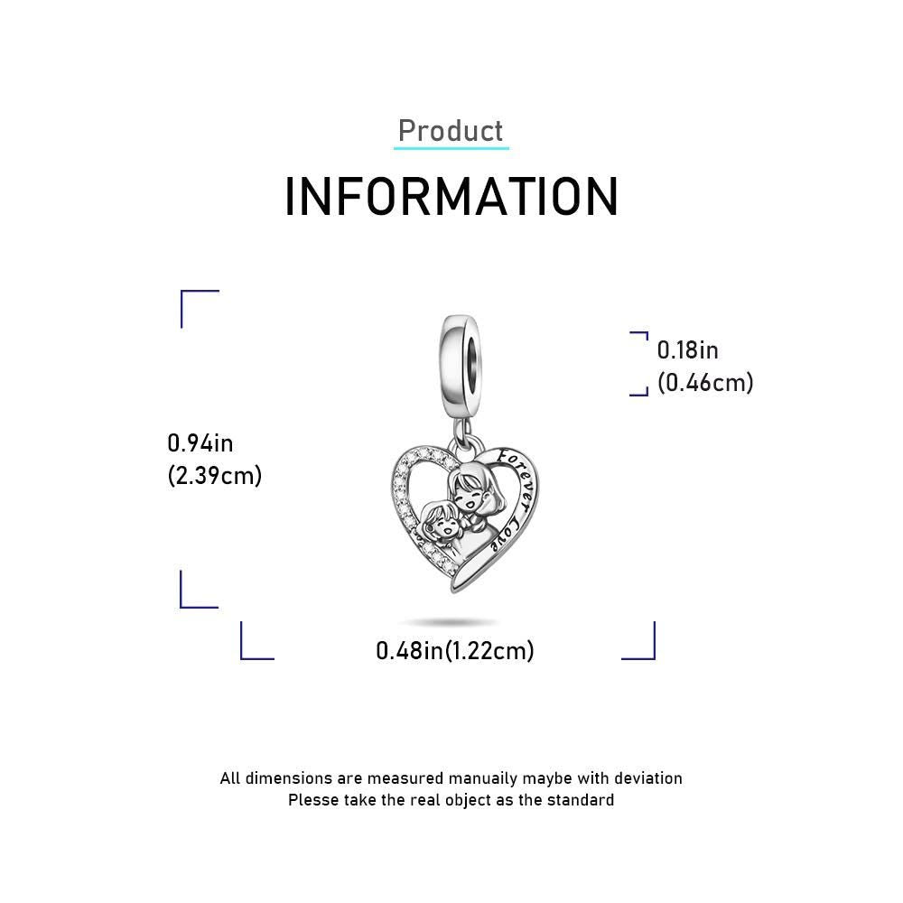 Mother Daughter sterling silver charm view 6