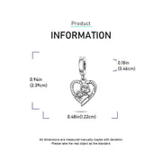 Mother Daughter Pandora Charm | Forever Love Heart | Silver Dangle | Mom Child Gift | Family Jewelry