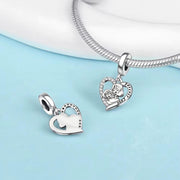Mother Daughter Pandora Charm | Forever Love Heart | Silver Dangle | Mom Child Gift | Family Jewelry