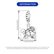 Tortoise Mom Baby Pandora Charm | Sparkle Shell Turtle Dangle | Silver Family Animal Gift