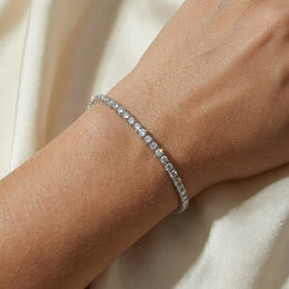 Moissanite Tennis Bracelet | Sterling Silver 925 | Rose Gold | 2mm 3mm 4mm Certified Luxury Gift