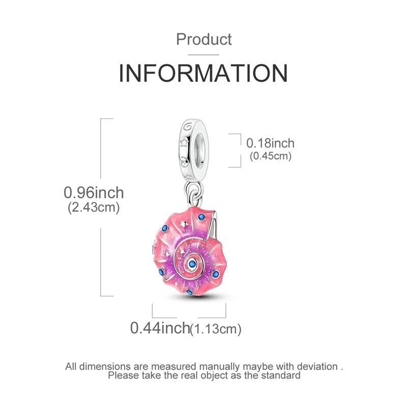 Pink Shell sterling silver charm view 6