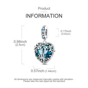Tree of Life Pandora Charm | Blue Heart Crystal | Silver Dangle | Family Roots | Mom Gift