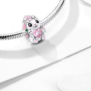Bunny Rabbit Pandora Charm | Pink Heart Carrot | Flower Crown Bead | Easter Spring Gift