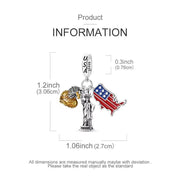 USA Semiquincentennial Pandora Charm | 250th Anniversary 1776-2026 | Eagle Liberty Flag Dangle | American Patriot Gift