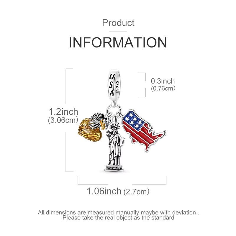 USA Semiquincentennial sterling silver charm view 5