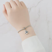 Sailboat Pandora Charm | Blue Stripe Boat | Silver Nautical Dangle | Summer Ocean Travel Gift