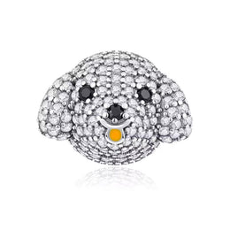 Poodle Bichon Frise Pandora Charm | Crystal Pave Dog Bead | Maltipoo Puppy Gift | Pet Jewelry