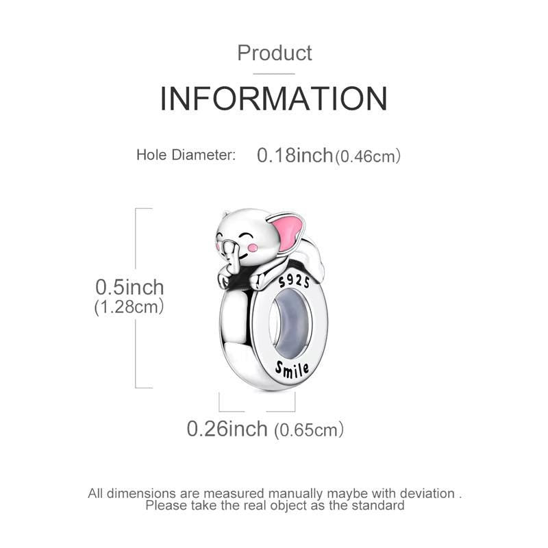 Elephant sterling silver charm view 5