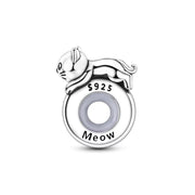 Meow Cat Pandora Charm Stopper | Silicone Grip Bead | Kitten Safety Spacer | Cat Mom Jewelry