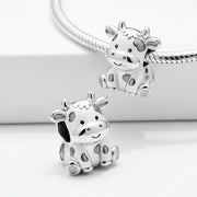Cow Pandora Charm | Baby Calf Bead | Silver Farm Animal | Country Girl Jewelry Gift