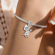 Mom Strength Pandora Charm | Boxing Kangaroo Dangle | Silver Mother Baby Joey Gift