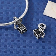 Graduation Cap Pandora Charm | Opening Mortarboard Box | Secret Diploma Dangle | Silver Student Gift