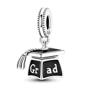 Graduation Cap Pandora Charm | Opening Mortarboard Box | Secret Diploma Dangle | Silver Student Gift