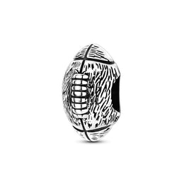American Football Pandora Charm | Silver Rugby Ball Bead | Sport Fan Jewelry | Athlete Player Gift