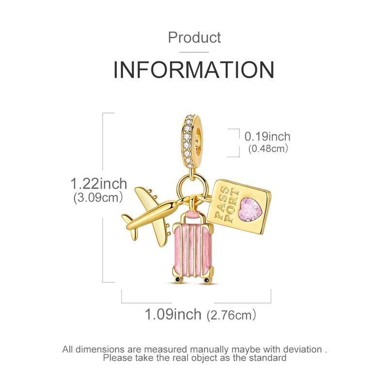 Travel Passport sterling silver charm view 11