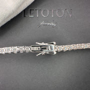 Moissanite Tennis Bracelet | Sterling Silver 925 | Rose Gold | 2mm 3mm 4mm Certified Luxury Gift