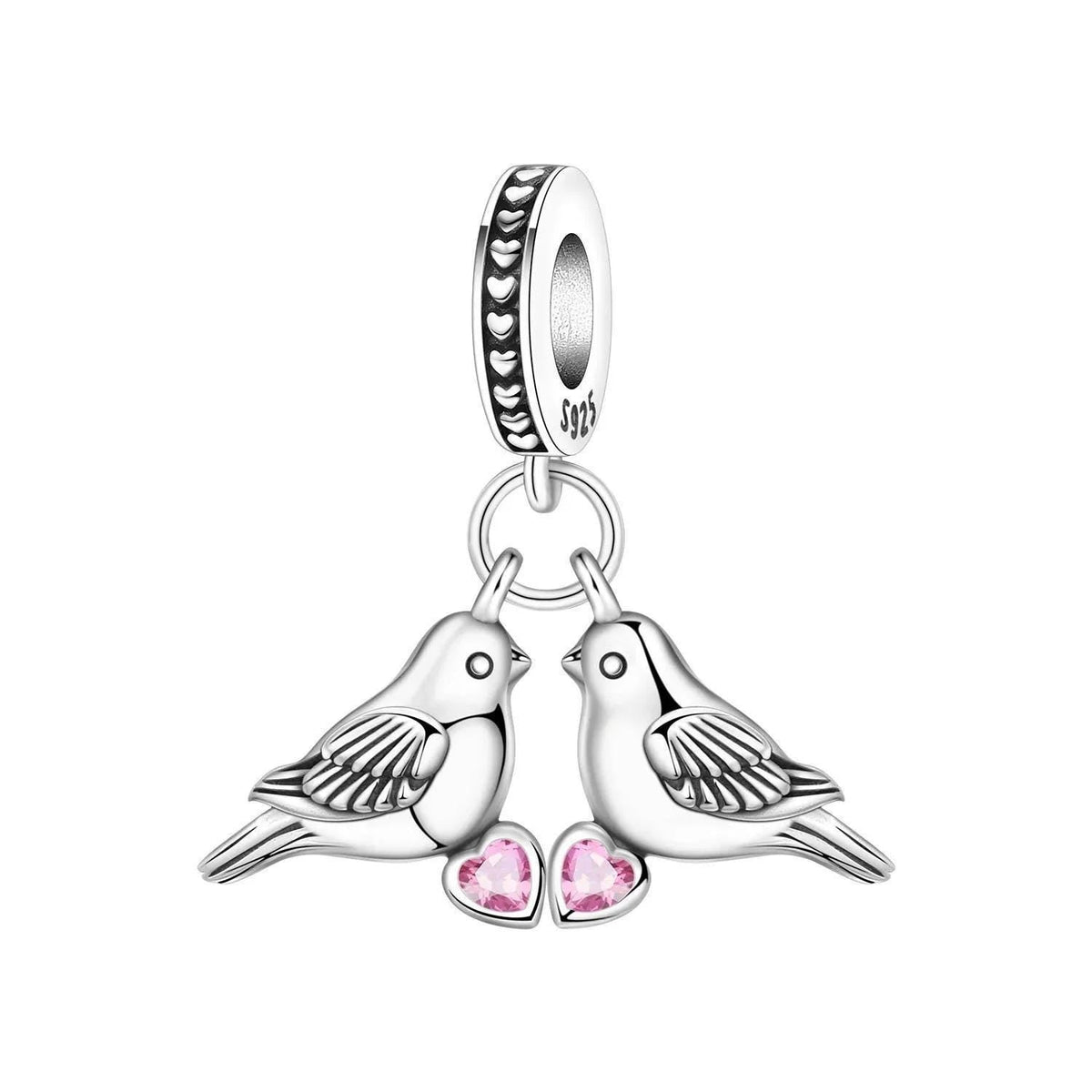 Love Birds 925 sterling silver charm