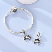 Horse Horseshoe Pandora Charm | Silver Pony Dangle | Equestrian Lucky Amulet | Western Cowgirl Gift