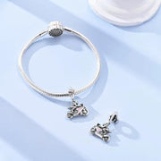 Motorcycle Pandora Charm | Pink Bow Sport Bike | Silver Female Rider | Biker Chick Gift | Motorbike