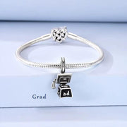 Graduation Cap Pandora Charm | Opening Mortarboard Box | Secret Diploma Dangle | Silver Student Gift