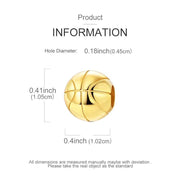 Gold Basketball Pandora Charm | Sport Ball Bead | Athlete Gift | Team Mom Jewelry