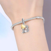 13th Anniversary Bead Fits Pandora Charm Bracelet, Number Thirteen, Silver Dangle, Teenager Birthday Gift