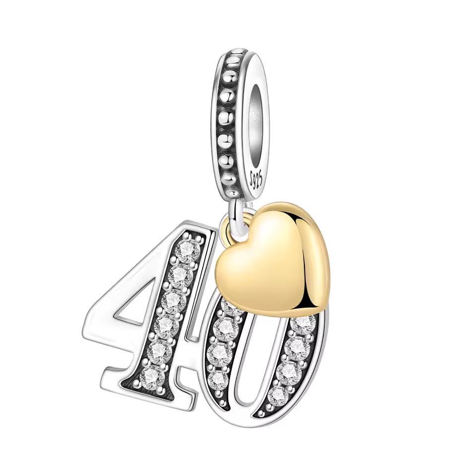 40th Birthday 925 sterling silver charm