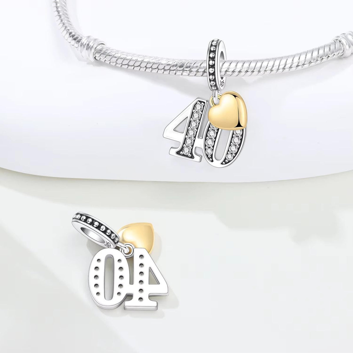 40th Birthday charm detail view