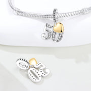 50th Anniversary Bead Fits Pandora Charm Bracelet, Silver Number Fifty Dangle, Birthday Gift