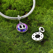 Yoga Chakra Bead Fits Pandora Charm Bracelet, Silver Zen Lotus Pose Crystal Spiritual Gift