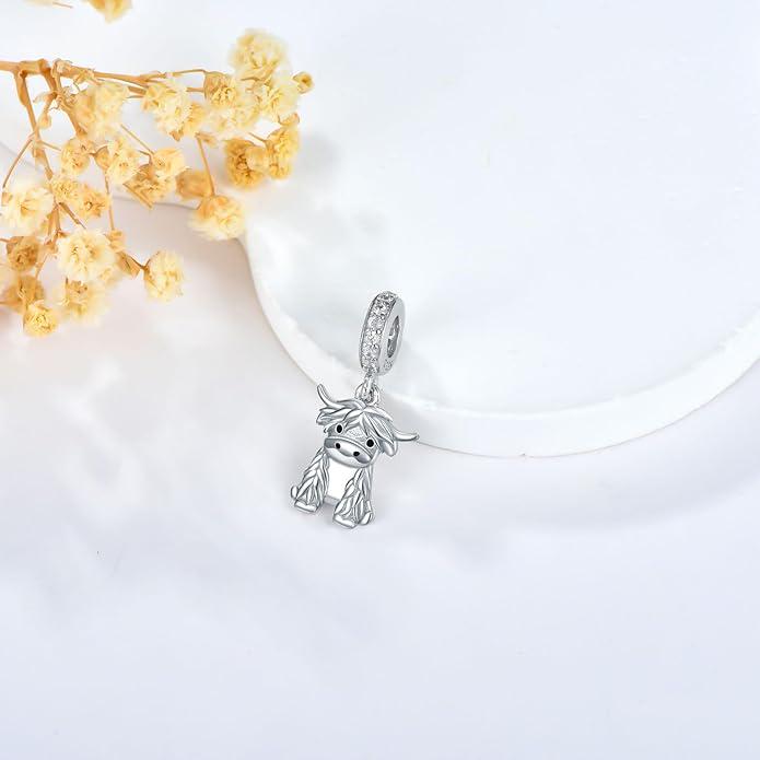 Highland Cow sterling silver charm view 6