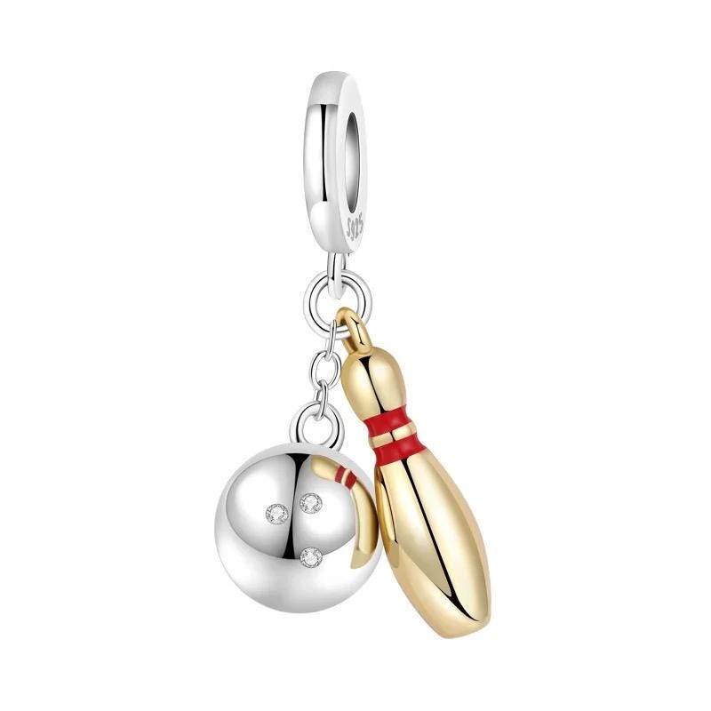 Bowling Ball Pin 925 sterling silver charm