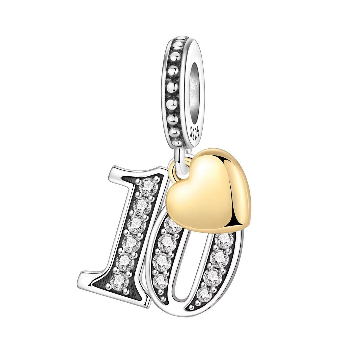 10th Anniversary 925 sterling silver charm