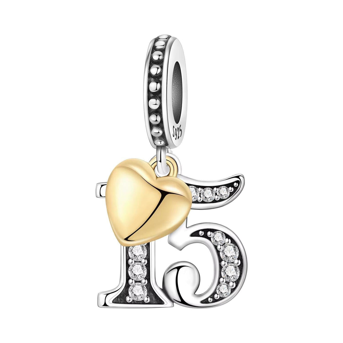 15th Anniversary 925 sterling silver charm