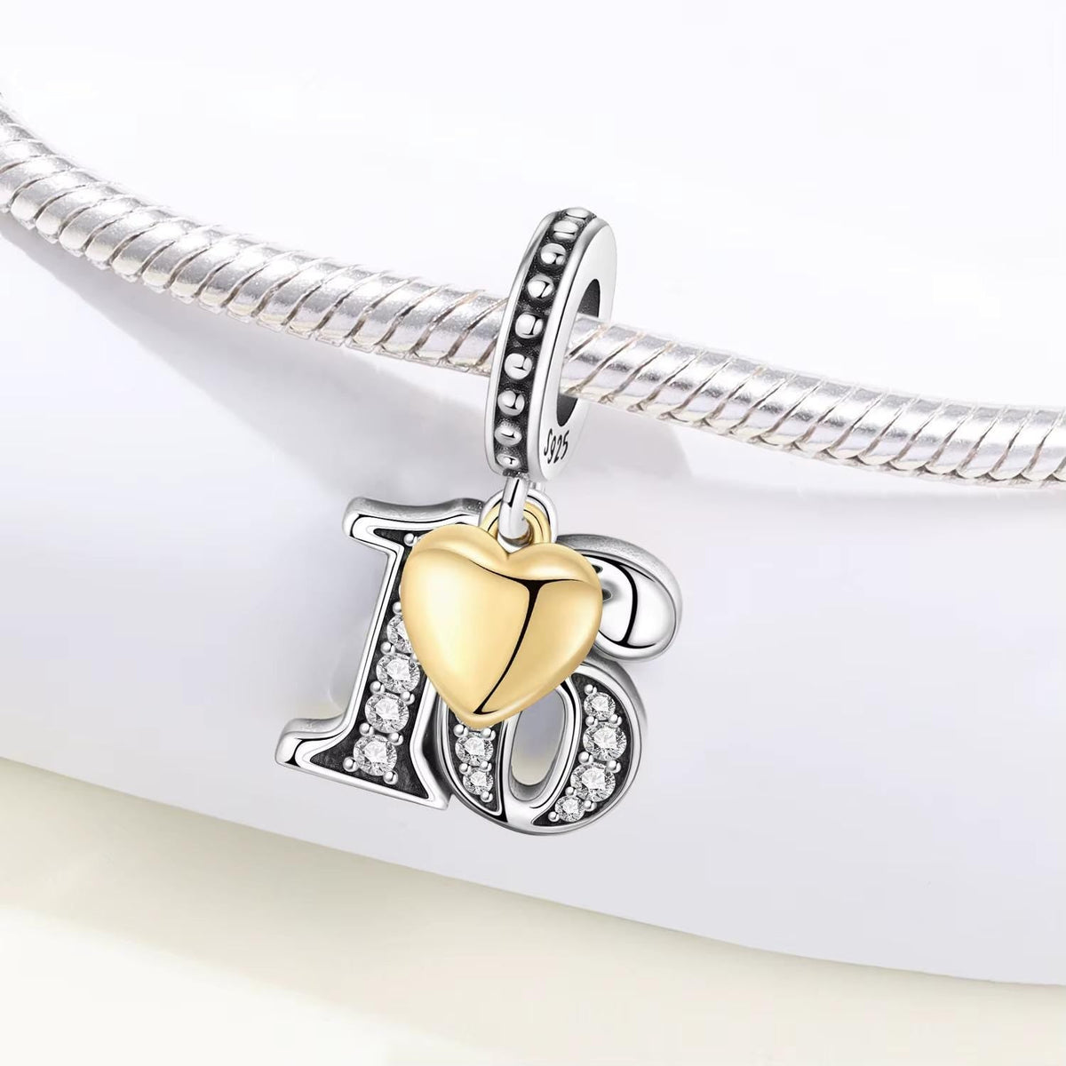 Sweet 16 sterling silver charm view 7