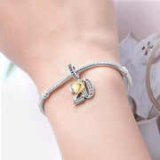 20th Anniversary Bead Fits Pandora Charm Bracelet, Silver Number Twenty Heart Dangle, Birthday Gift