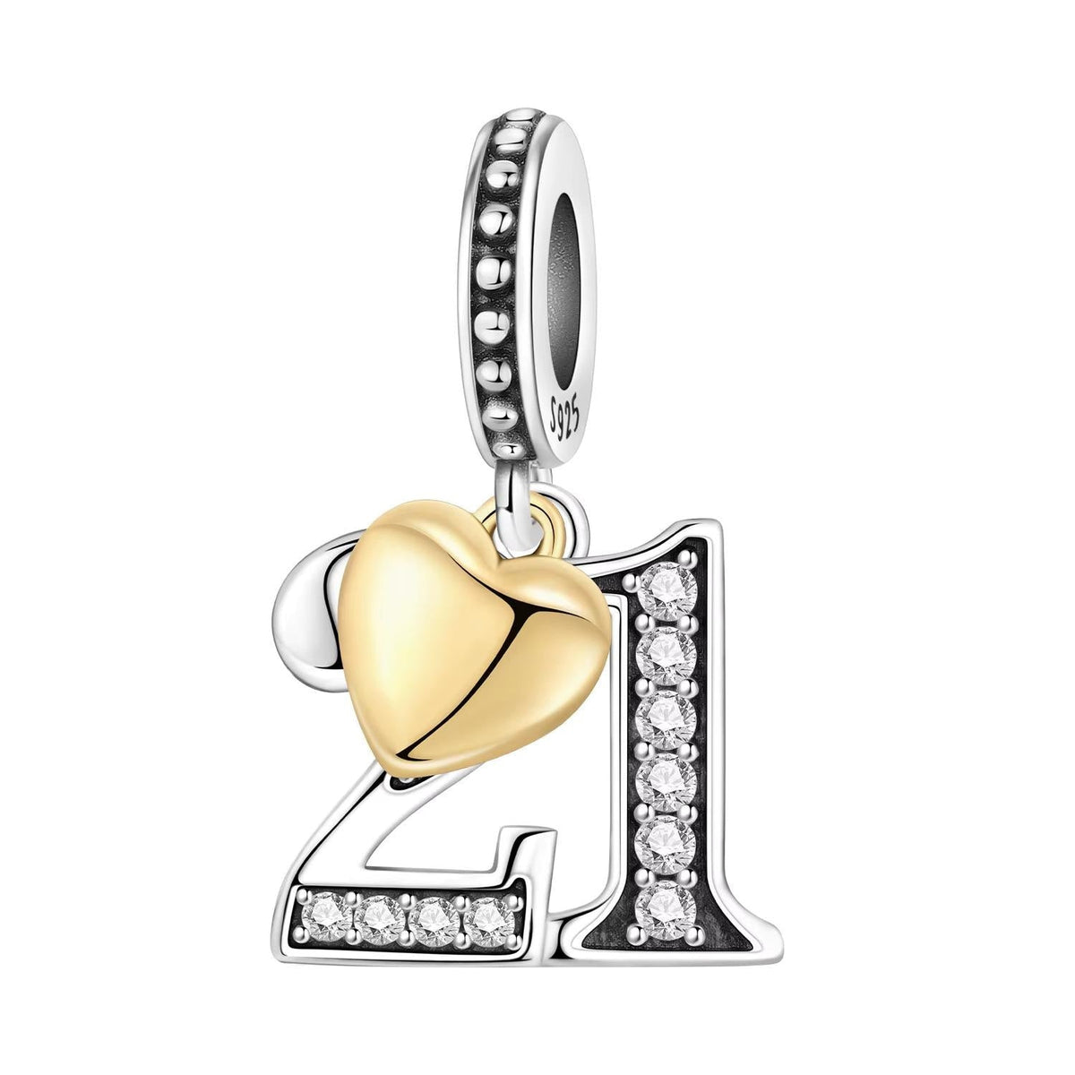21st Birthday 925 sterling silver charm